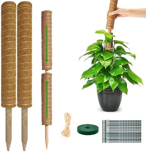Monstera Plant Support Moss Pole, 2 Pack 16 Inch Stackable Coco Coir by YAWAHOME+BUY+NOW