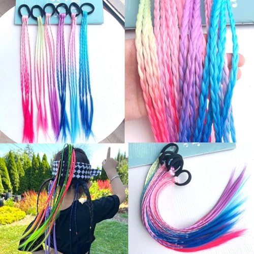 Girl hair accessories, children's colorful braided hair extensions - Image 2