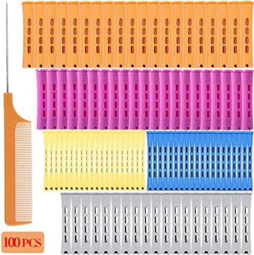 100pcs Hair Curling Rods Set - Plastic Cold Wave Rollers for Natural, Long or Short Hair Styling - Women's DIY Hairdressing Tools in Orange, Purple, Gray, Blue, Yellow - Image 2