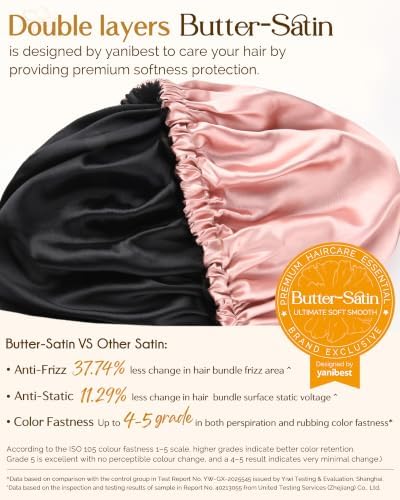 YANIBEST Adjustable Satin Bonnet to Reduce Frizz, Silk Feeling Hair Wrap - Image 3