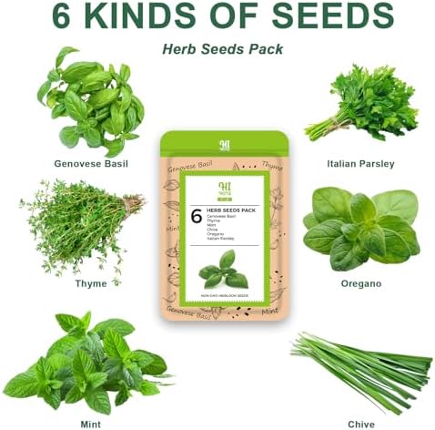 Herb Seed Pod Kit With Basil Mint Thyme Mixed, Grow Anything Seed Starter Pod Kit for Hydroponics Growing System with Plant Food, Seeds Included Genovese Basil, Italian Parsley, Oregano, Chive (8-Pod) - Image 2