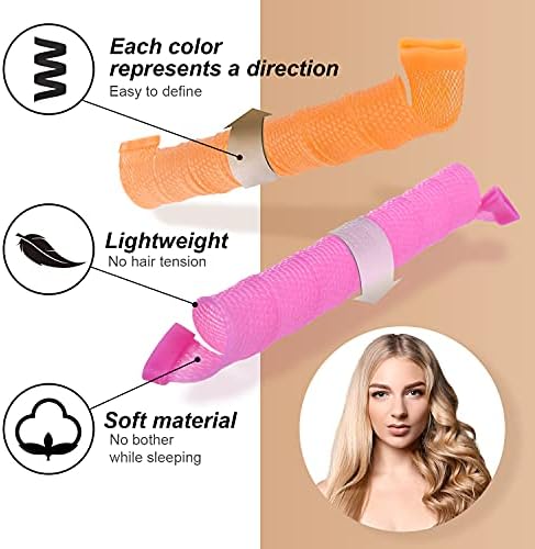 40pcs Heatless Spiral Hair Curlers for Long Hair - Heatless Curls Overnight 22inch Magic Hair Rollers No Heat Curlers for Women Kids - Image 2