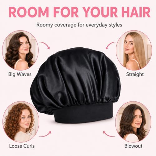 4Pcs Silk Satin Hair Bonnets for Sleeping Women Men Sleep Cap - Image 2