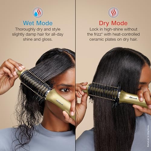 Shark Glossi 2-in-1 Blow Dryer Brush, Ceramic Comb, Liquid Gold, HT302GD - Image 5