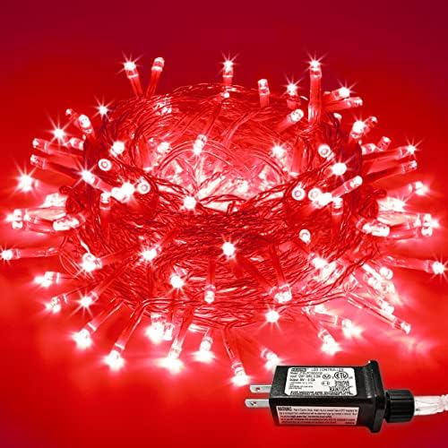JMEXSUSS 66ft 200 LED Red Halloween Indoor Outdoor String Lights Plug in by JMEXSUSS