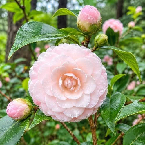 Stephens Garden Camellia Shrub - 10-18" Tall Live Plant - Gallon Pot - Image 4