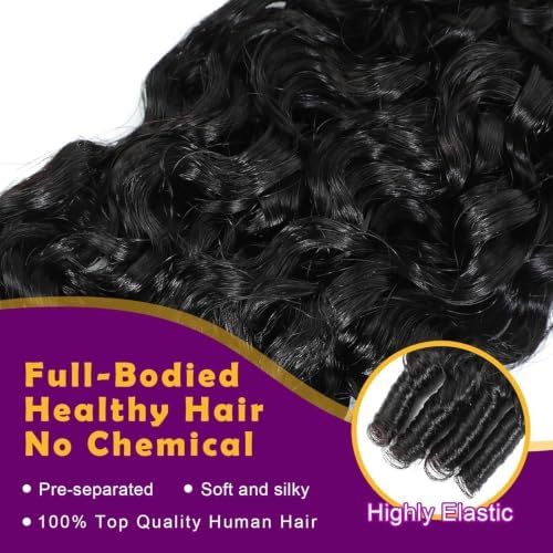 Human Crochet Hair for Black Women 18 Inch 120g Miracle Knots Hair Burmese Curly Crochet Human Hair Feather Crochet Human Hair Bundles Invisible Hair Extensions Natural Black - Image 4