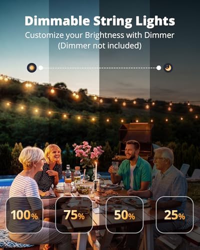 VIPAR Outdoor String Lights,60FT 32 G40 Patio Lights Waterproof for Outside - Image 2