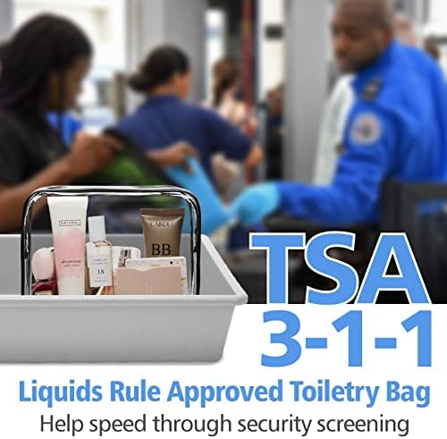 PACKISM TSA Approved Toiletry Bag - Clear Makeup Bag, 4 Medium Black - Image 3
