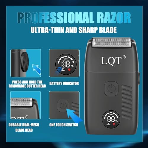 Hair Clippers for Men with LED Power Display, 4-Piece Professional Grooming Kit with Hair Clipper, Detail Trimmer, Foil Shaver & Nose Trimmer, Complete Cordless Set for Home Barber Use (Black) - Image 4