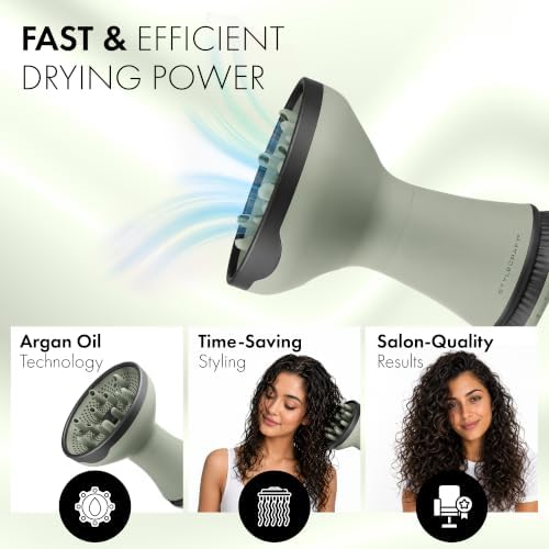 Stylecraft Sage 2-in-1 Diffuser Hair Dryer for Curly Hair & Defined Styling - Image 4