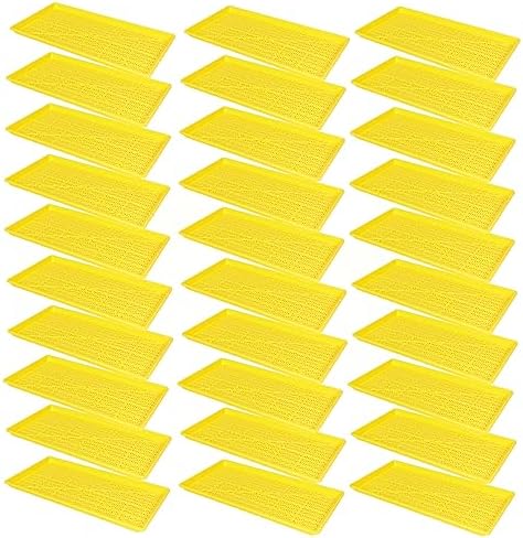 SUNPACK 10" x 20" Heavy Duty Mesh Plastic Seed Starting Tray, Yellow, 1" (Pack of 30) - Ensures Water Drainage and Aeration, Perfect for Greenhouses or Indoor Gardening by SUNPACK