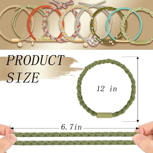 KANPRINCESS 10Pcs Boho Hair Tie Bracelet, Elastic Ponytail Bands for Women - Image 3