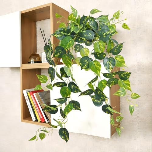 Fake Plants, Artificial Plants Indoor, 34" Fake Hanging Pothos Vines, 1Pc - Image 7