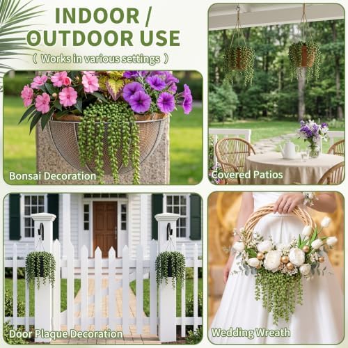 4 PCS Fake Hanging Plants Artificial String of Pearls Succulent Unpotted - Image 6