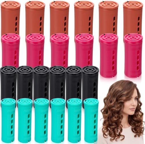 WILLBOND 24 Pcs Large Perm Rods Plastic Hair Rollers, Multicolor, Mixed by Willbond+Technology+Limited