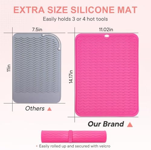 Suafrnut Oversize Silicone Heat Resistant Mat for Hair Tools(14.2" x 11") - Image 3