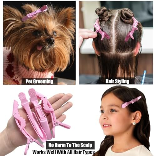 100 Pcs Alligator Hair Clip for Styling Sectioning - Salon Hair Clip for Thick Hair, Plastic Hair Styling Clip with Wide Teeth & Double-Hinged Design (Pink) - Image 3