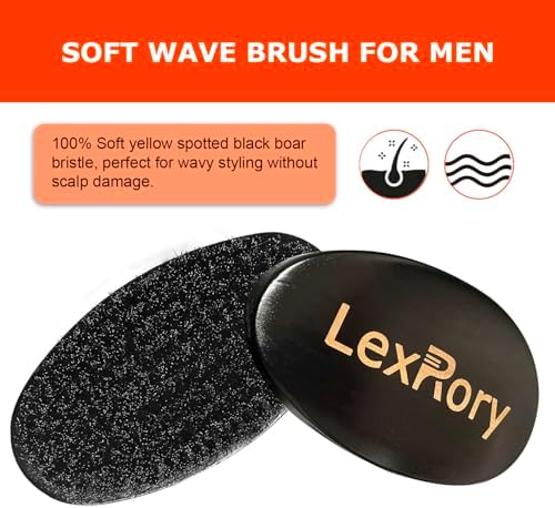 Soft Wave Brush for Men 360 - LexRory Curved Boar Brushes for Wavy Hair - Image 2