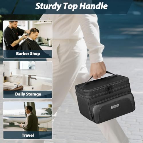 CURMIO Double Layer Hair Clipper Travel Case for Men Hair Cutting Tools - Image 6