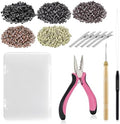 JIAMEISI Hair Extension Tool Kit, 500 Micro Rings 5 Clips by JIAMEISI