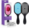 Detangling Brush,2 Pack Detangler Brush, Gentle & Effective Detangling on Wet or Dry Fragile Hair Types,Ultra-light, Detangling Brsuh ventilated and antistatic hairbrush (Black+blue) by Mejglrc