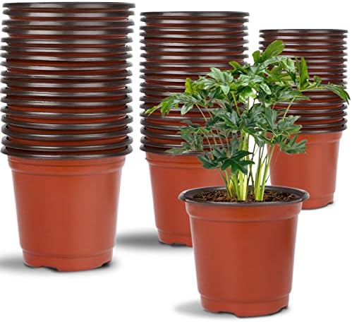 Augshy Nursery Pot, 75 Pcs 4", 5", 6" Plastic Plant Seed Starting Pots by Augshy