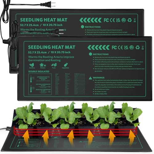 Seedling Heat Mat for Seed Starting,10" x 20.75" Waterproof Heating Pad for Indoor Plants Germination, Gardening, Hydroponic, Greenhouse by AUPETEK