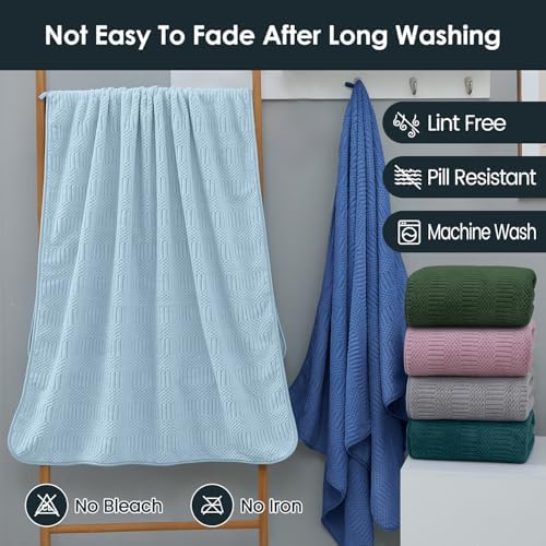 JML Microfiber Bath Towels, Teal, 30" x 60", Set of 2 - Image 6