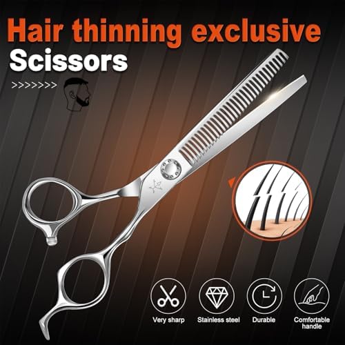 High-end Professional Hair Thinning Scissors Hair Cutting Teeth Shears Barber Hairdressing Texturizing Scissors Extremely Very Sharp 6.5 Inch Stainless Steel Alloy For Men Women Salon & Home - Image 6