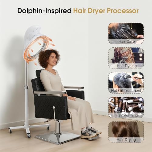 BarberPub 1100W Orbiting Hair Dryer Processor, Smart Panel White HDP01 - Image 4
