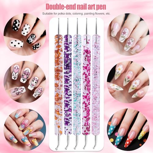 Artdone 32pcs Nail Art Brushes Tools Set Dotting Tools for Gel Polish - Image 4