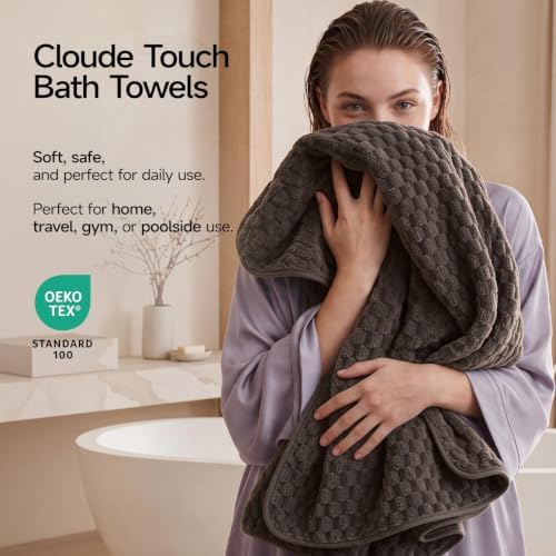 REDKISS Extra Large Bath Towels Microfiber, 31”x 61” 4 Pack, Super Soft - Image 2