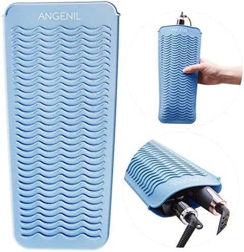 ANGENIL Heat Resistant Silicone Mat Pad Pouch For Travel Curling Iron Wand, Tourmaline Titanium Ceramic Portable Flat Iron, Hair Straightener, Automatic Wireless Curlers, Crimper Hair Iron, Hair Tools - Image 6