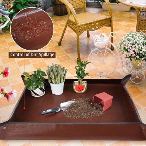 39.5"x 39.5" Extra Large Potting Mat for Indoor Plants Transplanting and Potting Soil Control-Gardening Gifts for Plant Lovers - Image 3