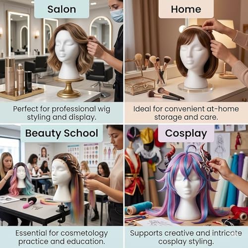 Female Styrofoam Mannequin Head Model - Wig/Hat Display Stand - Art Work Painting Novelty - Foam White by LIAMTU - Image 6