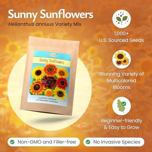 Sunflower Seed Mix for Planting, 9 Varieties, 1,000 Seeds, Covers 100 Sq Ft - Image 2