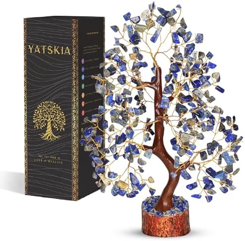 YATSKIA Lapis Lazuli Tree of Life Crystal Bonsai, Unique Gifts for Women, Mom & Friends, Handmade Crystal Tree for Home, Bedroom & Office Desk Decor, Birthday Gifts by YATSKIA