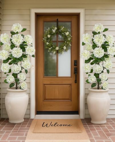 5FT White Hydrangea Artificial Flowers Tree Faux Hydrangea Plant Potted - Image 5