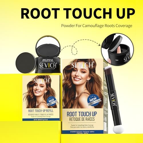 Sevich Hairline Powder, Gray Root Touch Up, Sweatproof, Dark Brown - Image 2
