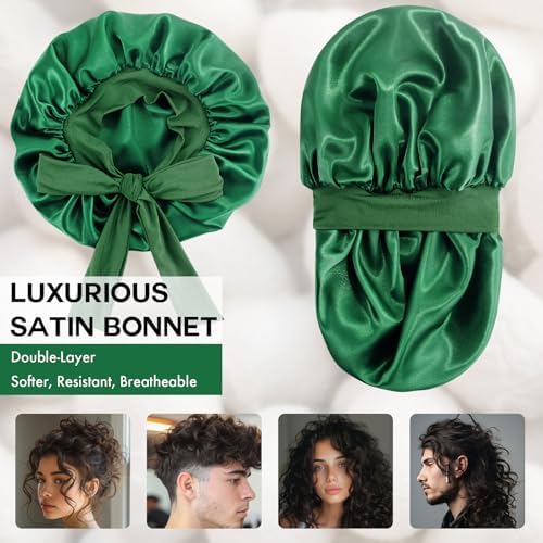 Silk Bonnet for Women,Adjustable Double Layer Sleep Cap - Image 2