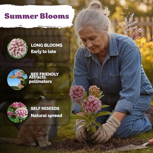 150 Common Milkweed Heirloom Flower Seeds for Planting, Asclepias Syriaca - Image 4