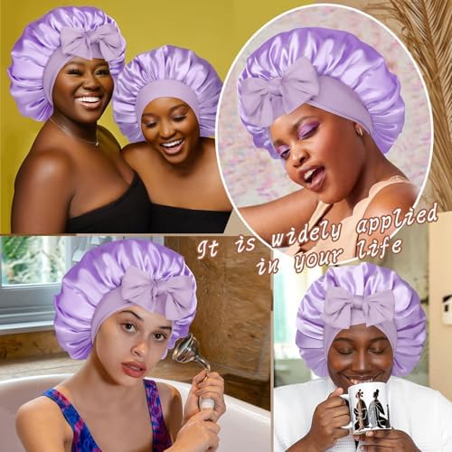 CHLINS Double Layer Satin Bonnet for Sleeping, Hair Bonnet for Curly Hair - Image 7