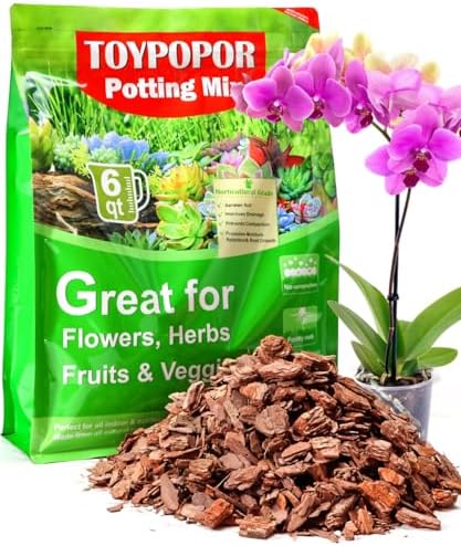 TOYPOPOR Orchid Potting Mix, (6 Quarts)Orchid Bark With Perlite, Potting Soil Medium for Plant Indoor, Pine Bark Wood Chips for Houseplant Fast Drainage, Water Retention, Air Flow and Root Ventilation by TOYPOPOR