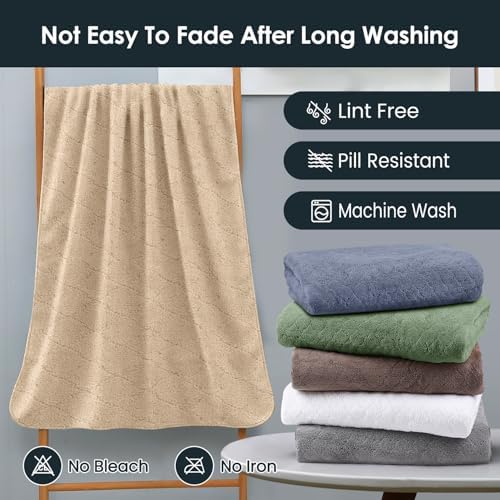 JML Bath Towels, Pack of 4, 30"x60", Large, Camel - Image 6