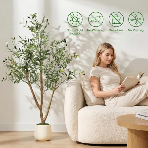 5FT Olive Trees Artificial Indoor with Lights, Realistic Faux Olive Plant - Image 3
