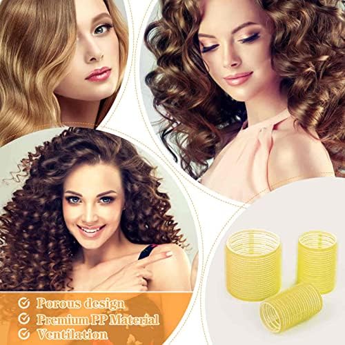 Self Grip Hair Rollers Curlers Set - 24 Pieces with 3 Sizes (4 Jumbo, 4 Large & 4 Medium) and 12 Clips for All Hair Types - Image 7