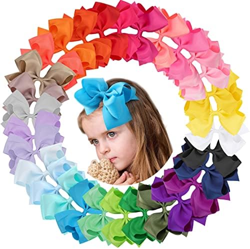 Oaoleer 30Pcs 6" Hair Bow Clips for Girls Tolddler Hair Accessories by Oaoleer