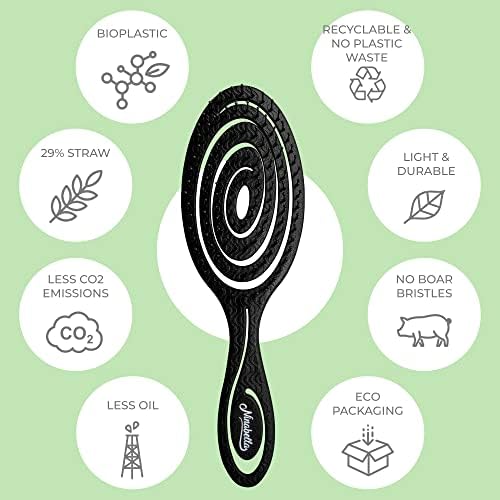 Ninabella Detangler Brush - No Tangle Hair Brush for Women, Fine, Thick and Long Hair - Hairbrush for Wet and Dry Hair, Gentle on the Scalp - Elegant Black - Image 4