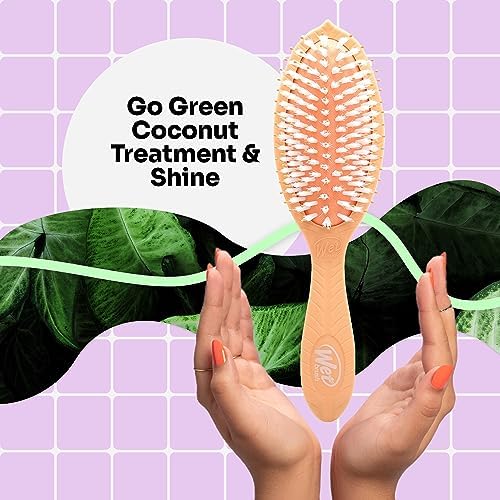 Wet Brush Go Green Coconut Oil Infused Detangling Hair Brush - Pain-Free Ultra-Soft Detangler Bristles Glide Through Tangles with Ease - Protects Against Split Ends (Pack of 2) - Image 2